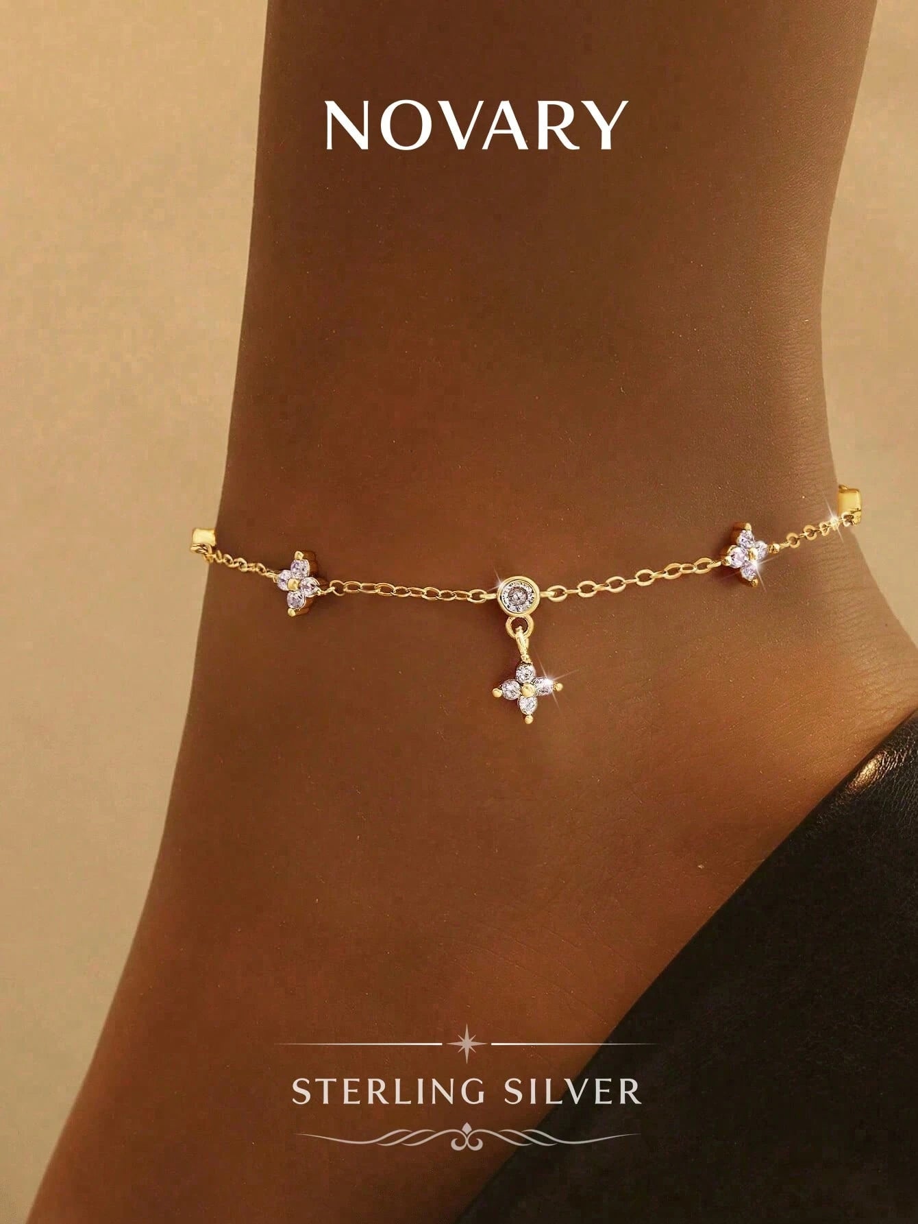 1pc 925 Sterling Silver Lightweight Shiny Anklet/Bracelet, Delicate Minimalist, Elegant Jewelry, Wedding Accessory Gift For Women & Girls