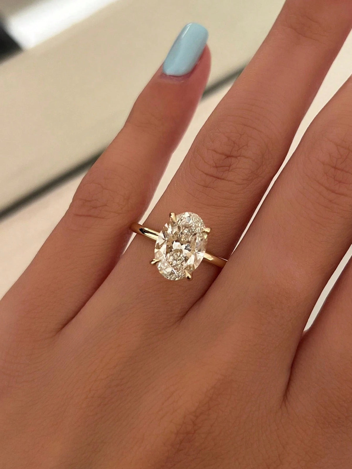 1pc 925 Sterling Silver Shiny Oval Engagement Ring/Wedding Ring, Women's Promise Ring/Eternity Ring, Exquisite Jewelry Gift