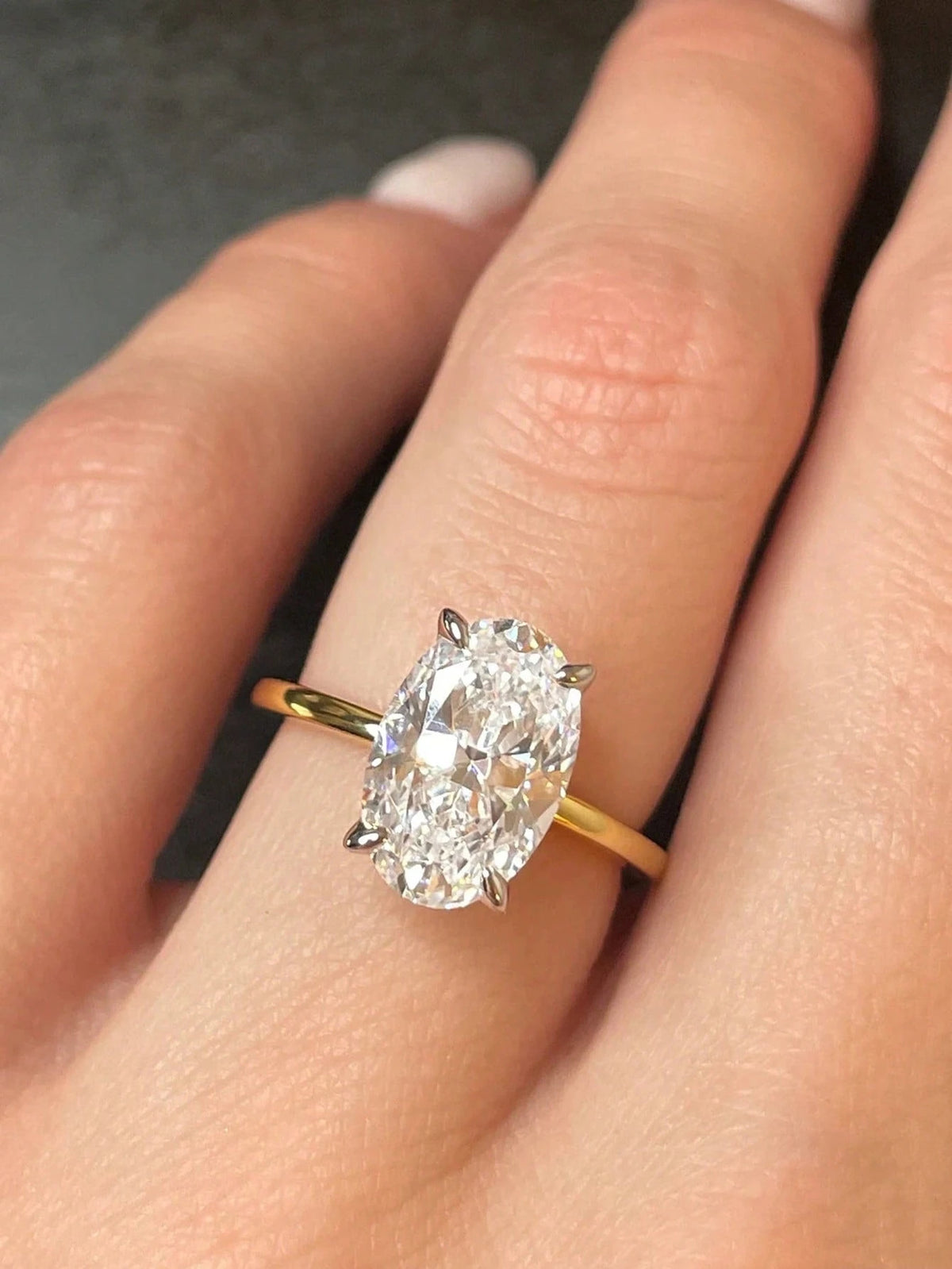 1pc 925 Sterling Silver Shiny Oval Engagement Ring/Wedding Ring, Women's Promise Ring/Eternity Ring, Exquisite Jewelry Gift