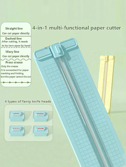 1pc A3/A4 Portable Paper Trimmer, Easy-To-Use Precision Cutting Tool For School, Home And Office- Durable Plastic Material, Scrapbooking