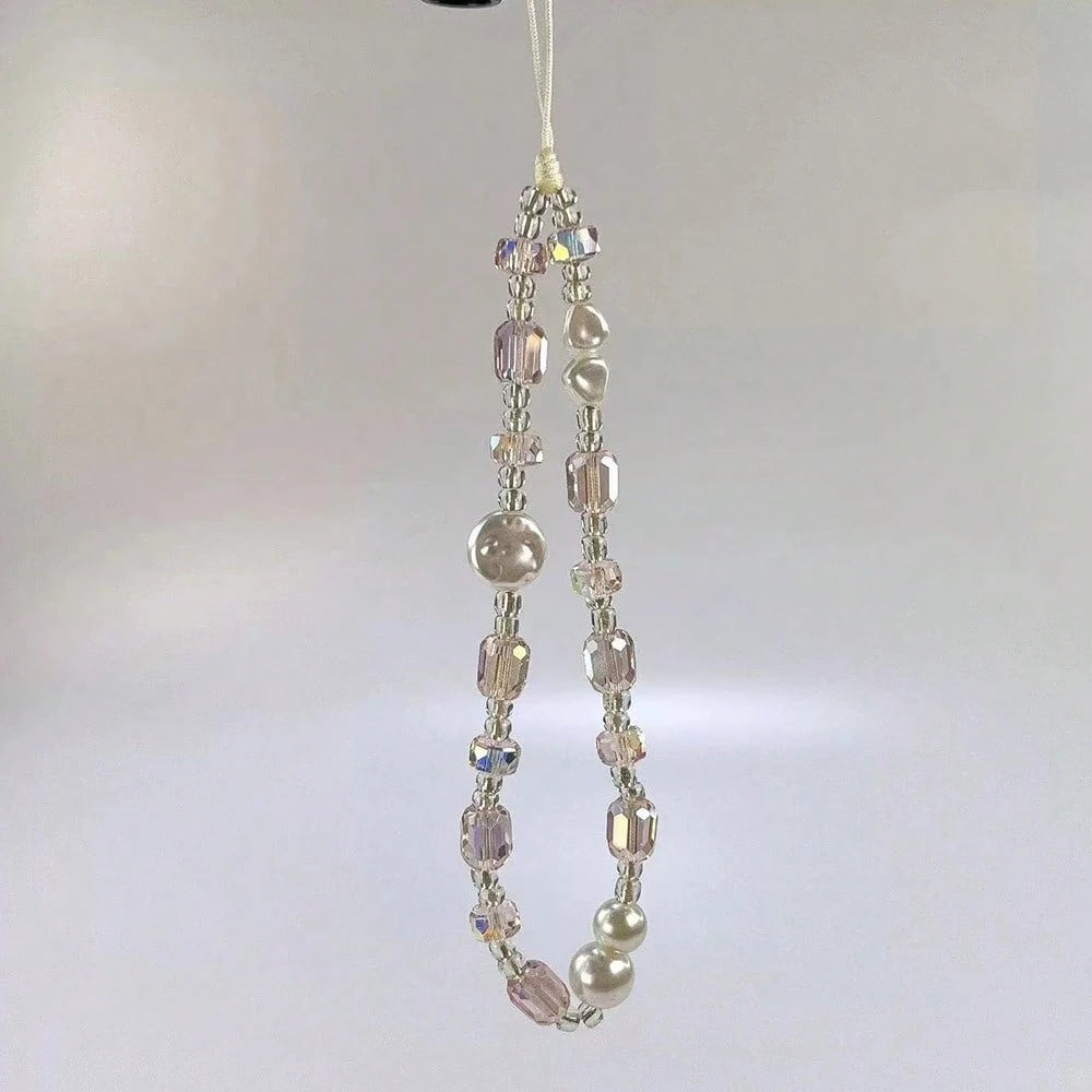 1pc Acrylic Flower & Bow Crystal Beaded Phone Lanyard, Wrist Strap Phone Hanging Cord, Suitable For CCD Camera, Keys, Bags, Phone Hanging Compatible With Android And Most Smartphone,Gifts For Mother