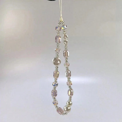 1pc Acrylic Flower & Bow Crystal Beaded Phone Lanyard, Wrist Strap Phone Hanging Cord, Suitable For CCD Camera, Keys, Bags, Phone Hanging Compatible With Android And Most Smartphone,Gifts For Mother