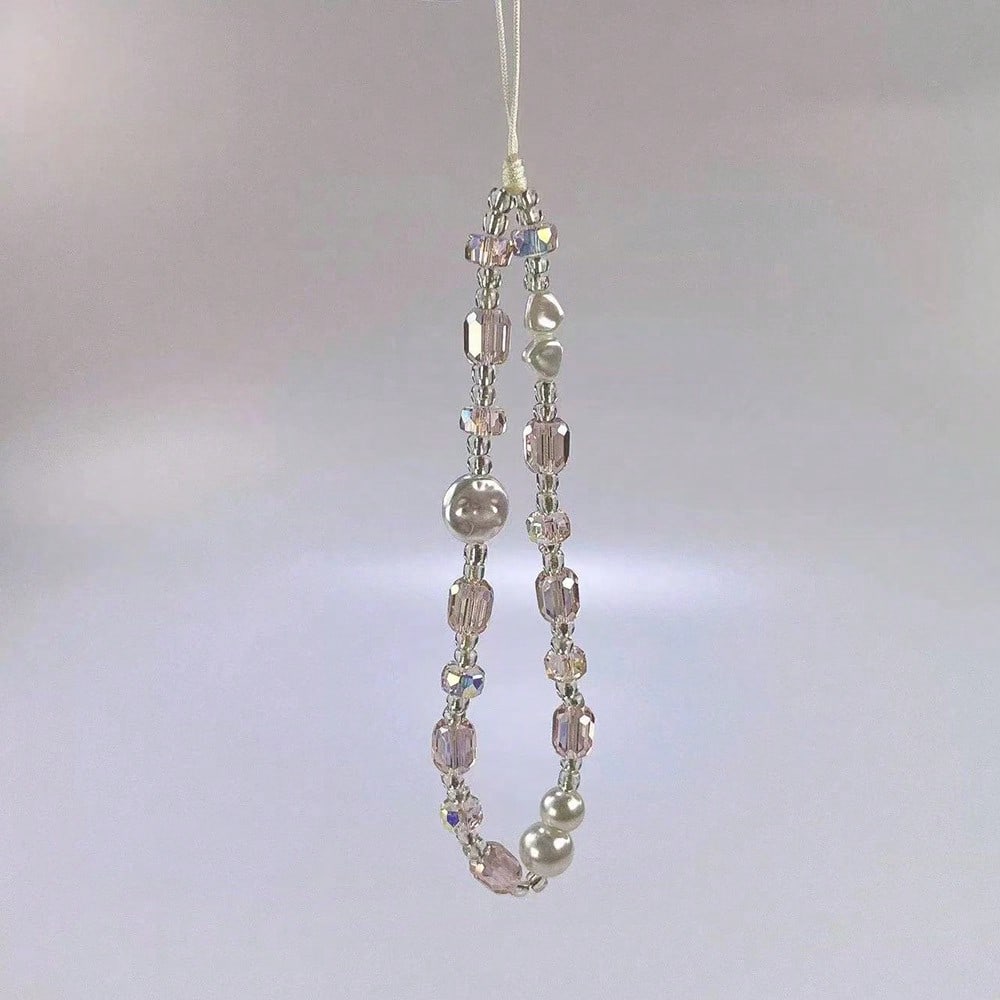 1pc Acrylic Flower & Bow Crystal Beaded Phone Lanyard, Wrist Strap Phone Hanging Cord, Suitable For CCD Camera, Keys, Bags, Phone Hanging Compatible With Android And Most Smartphone,Gifts For Mother