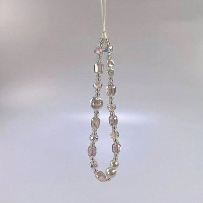 1pc Acrylic Flower & Bow Crystal Beaded Phone Lanyard, Wrist Strap Phone Hanging Cord, Suitable For CCD Camera, Keys, Bags, Phone Hanging Compatible With Android And Most Smartphone,Gifts For Mother