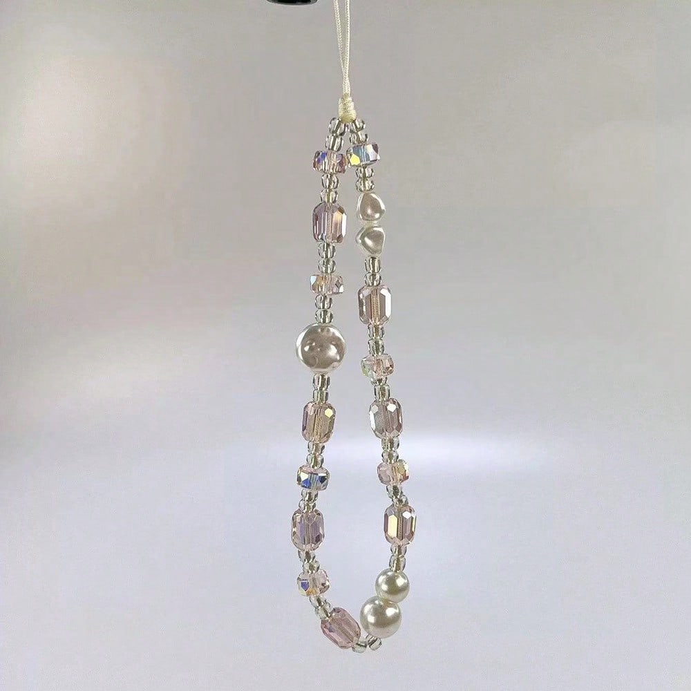 1pc Acrylic Flower & Bow Crystal Beaded Phone Lanyard, Wrist Strap Phone Hanging Cord, Suitable For CCD Camera, Keys, Bags, Phone Hanging Compatible With Android And Most Smartphone,Gifts For Mother