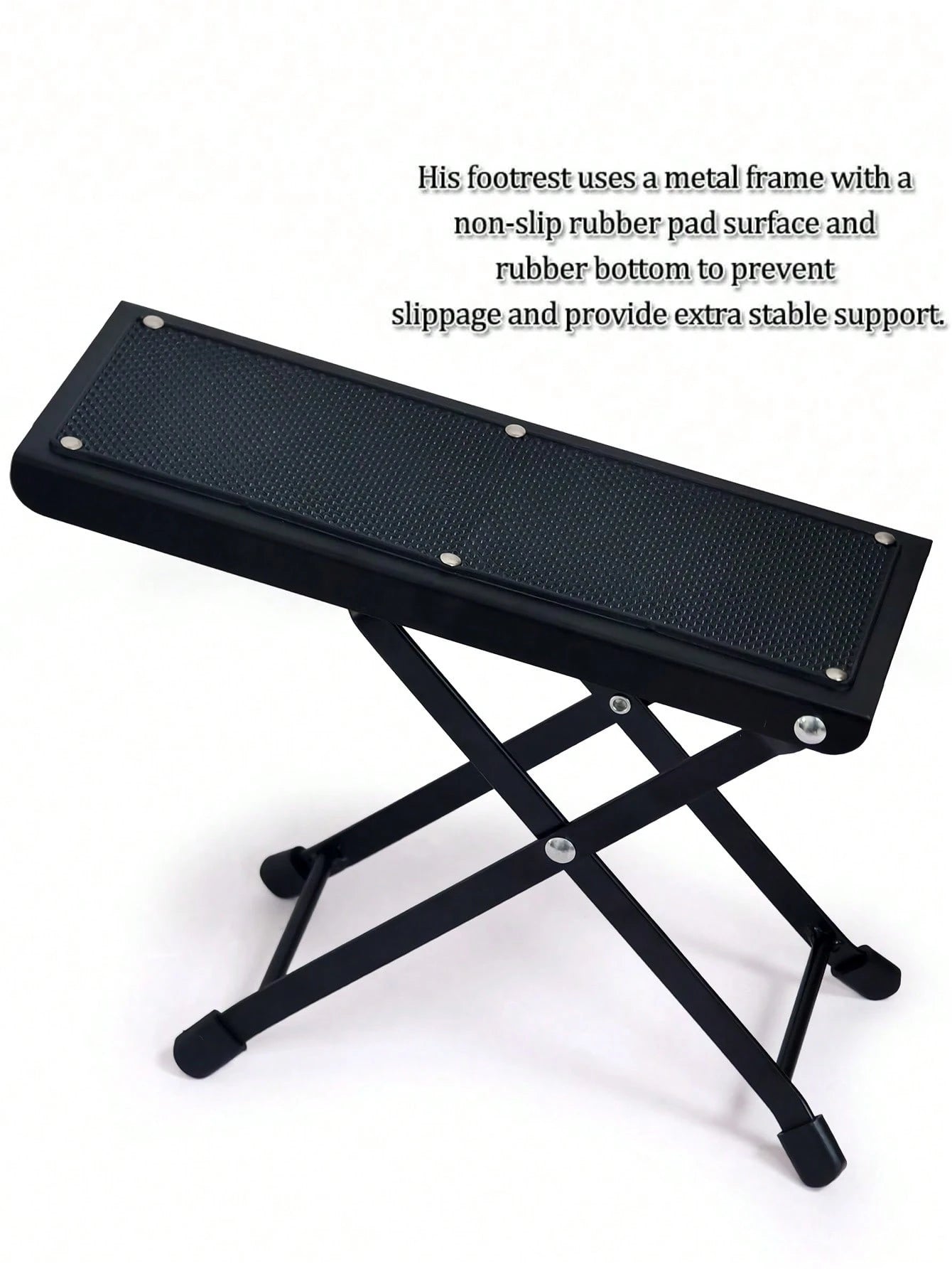 1pc Adjustable 3-Leg Foot Rest Pedicure Stool, Non-Slip Rubber Toe Nail Care Stand, Foldable Metal Foot Rest Platform