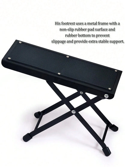 1pc Adjustable 3-Leg Foot Rest Pedicure Stool, Non-Slip Rubber Toe Nail Care Stand, Foldable Metal Foot Rest Platform