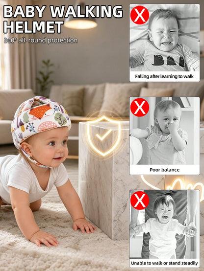 1pc Anti-Fall Baby Head Protection Hat, Toddler Walking Safety Helmet, Adjustable Size, Breathable Mesh, Anti-Collision Head Guard For Babies 8-36 Months, Baby Walking Protection Pillow Helmet