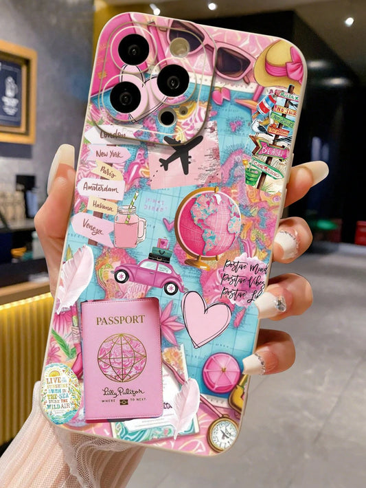 1pc Aviation Fashion Anti-Drop Phone Case Matte Anti-Drop Breathable Suitable For IPhone 16/11/16Pro/16Plus/16ProMax/16E/15ProMax/13/14/12/XS/XR/7G/8P, Galaxy S25/S25Plus/S25 Ultra/A16/A36/A26/A56/A50