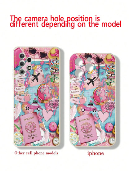 1pc Aviation Fashion Anti-Drop Phone Case Matte Anti-Drop Breathable Suitable For IPhone 16/11/16Pro/16Plus/16ProMax/16E/15ProMax/13/14/12/XS/XR/7G/8P, Galaxy S25/S25Plus/S25 Ultra/A16/A36/A26/A56/A50