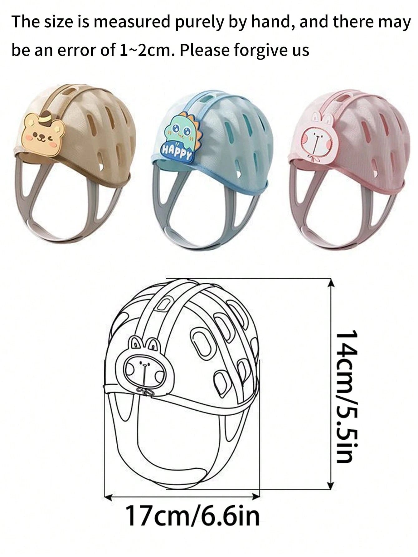 1pc Baby Anti-Fall Head Protection Helmet, Toddler Walking Anti-Collision Headgear, Children Learning To Walk Head Protection Cap, Lightweight And Breathable, Perfect Walking Aid