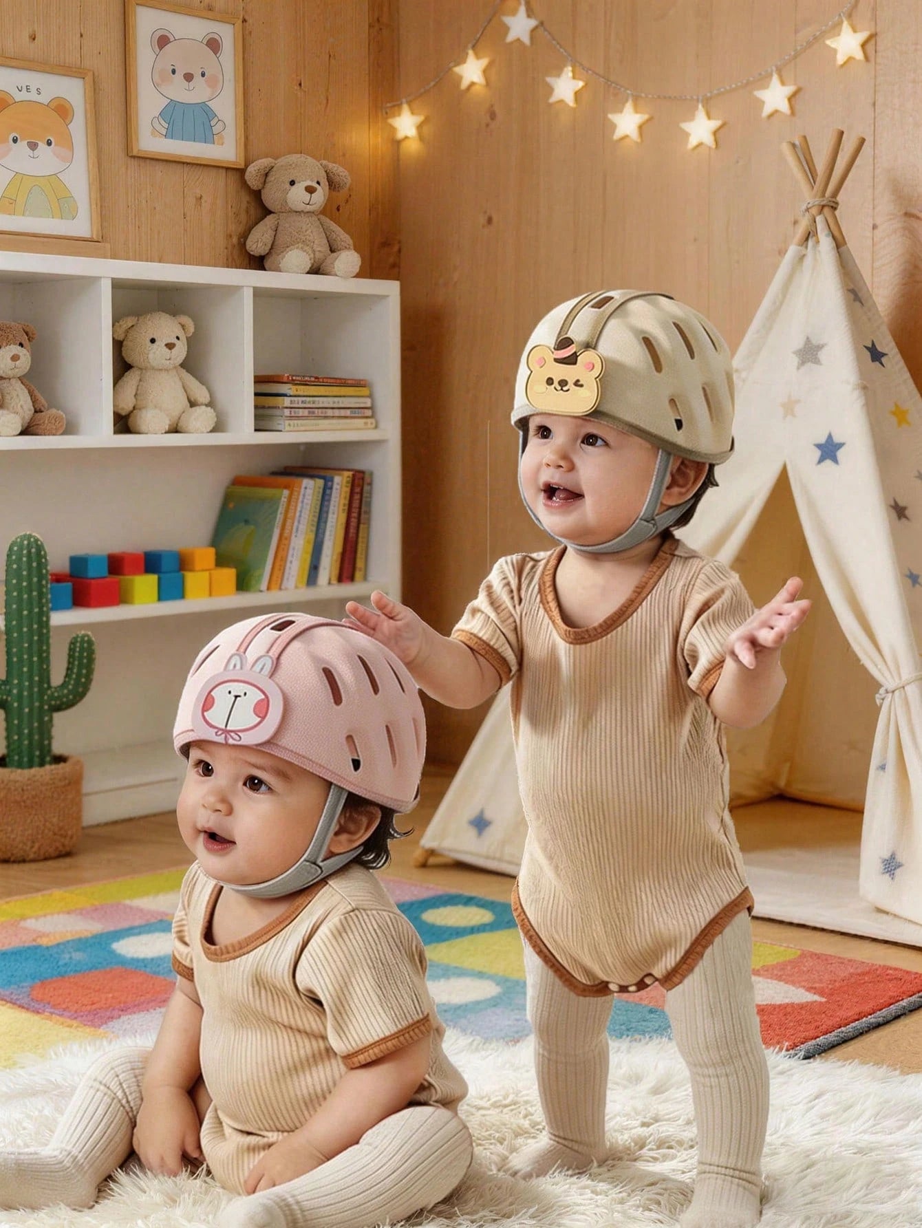 1pc Baby Anti-Fall Head Protection Helmet, Toddler Walking Anti-Collision Headgear, Children Learning To Walk Head Protection Cap, Lightweight And Breathable, Perfect Walking Aid