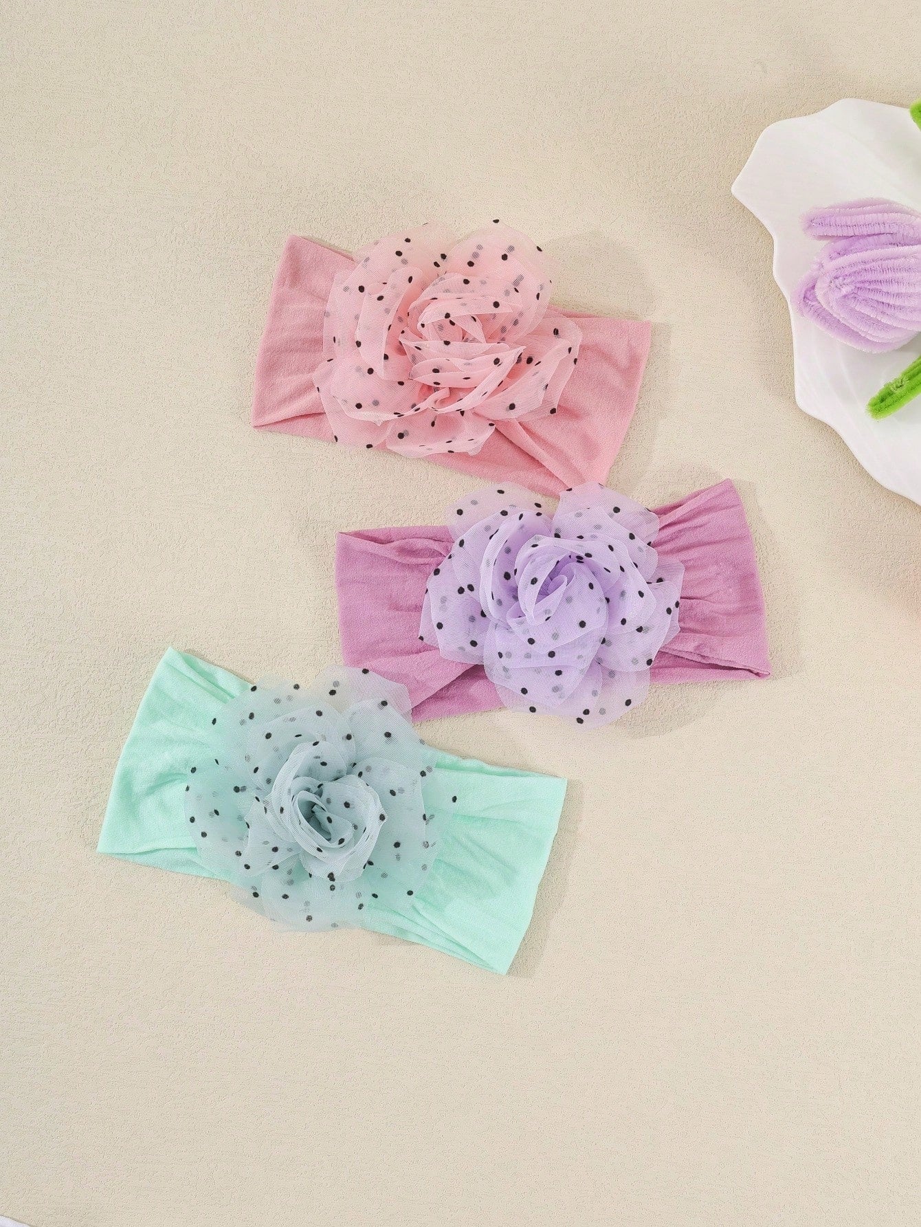 1pc Baby Girl European & American Soft Elastic Comfortable Polka Dot Bow Headband, Suitable For Daily Wear, Holidays And Weddings