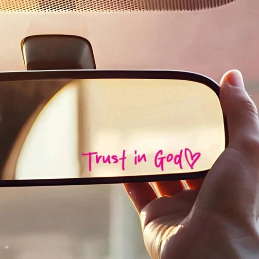 1PC Bible Church Mirror Stickers- Trust In God, Faith Hope For Love, Self-Adhesive Shiny Appearance, Teacher Religious Gifts, "Trust In God" With Heart Graphics- Christian Church Decorations For Chu
