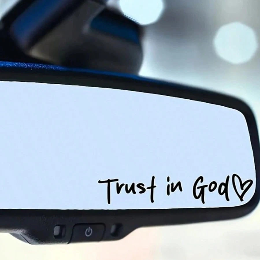1PC Bible Church Mirror Stickers- Trust In God, Faith Hope For Love, Self-Adhesive Shiny Appearance, Teacher Religious Gifts, "Trust In God" With Heart Graphics- Christian Church Decorations For Chu