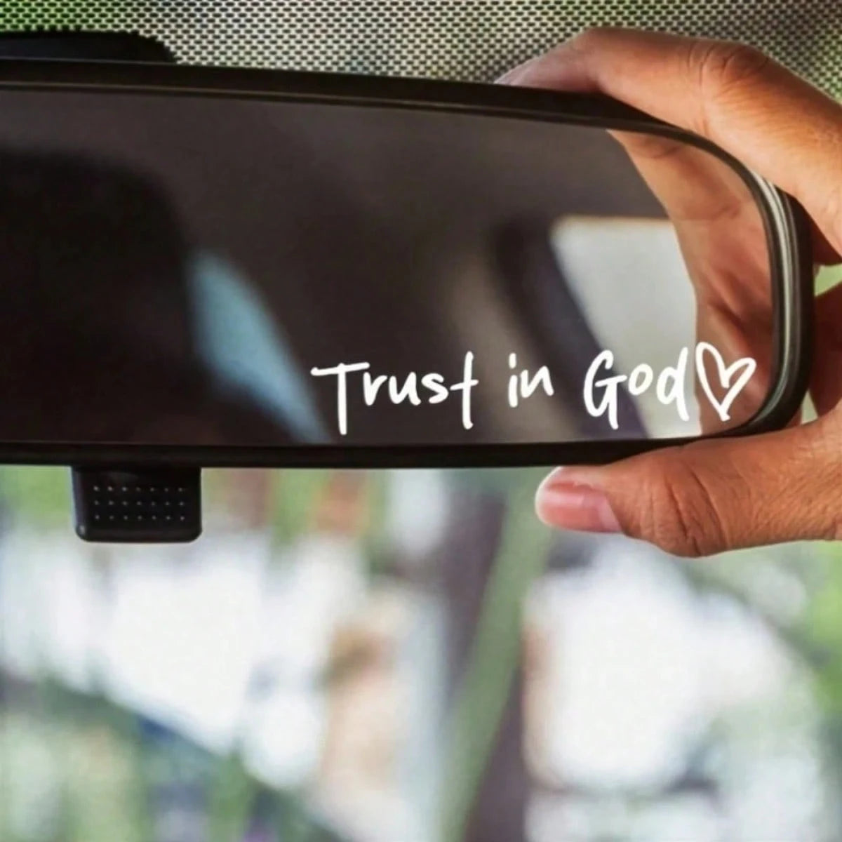 1PC Bible Church Mirror Stickers- Trust In God, Faith Hope For Love, Self-Adhesive Shiny Appearance, Teacher Religious Gifts, "Trust In God" With Heart Graphics- Christian Church Decorations For Chu