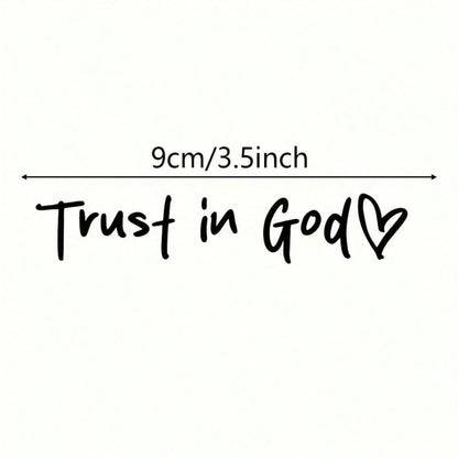 1PC Bible Church Mirror Stickers- Trust In God, Faith Hope For Love, Self-Adhesive Shiny Appearance, Teacher Religious Gifts, "Trust In God" With Heart Graphics- Christian Church Decorations For Chu