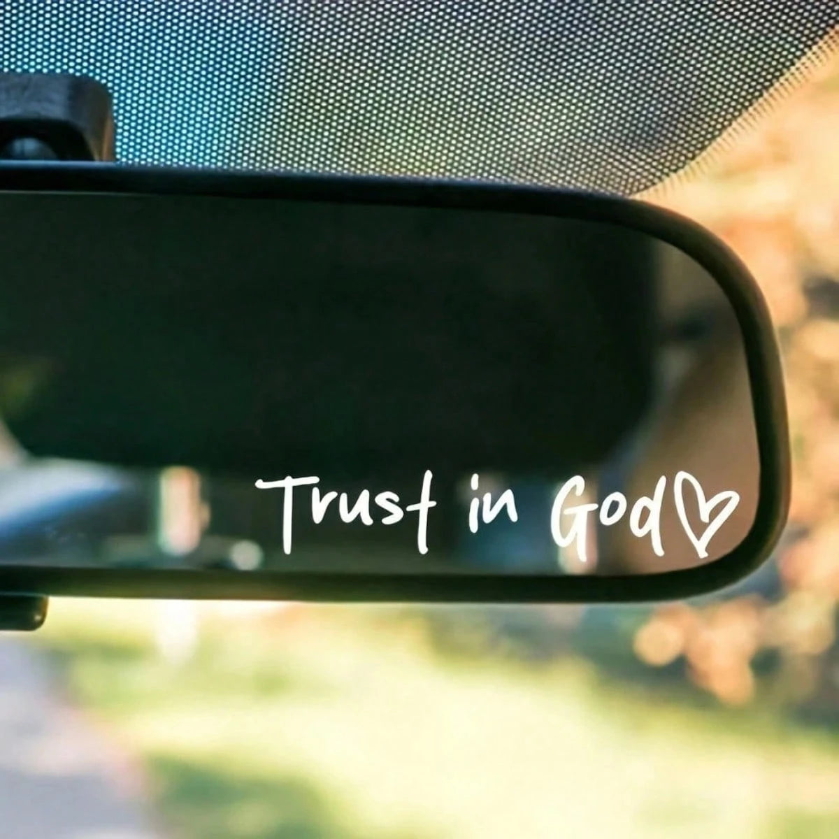 1PC Bible Church Mirror Stickers- Trust In God, Faith Hope For Love, Self-Adhesive Shiny Appearance, Teacher Religious Gifts, "Trust In God" With Heart Graphics- Christian Church Decorations For Chu