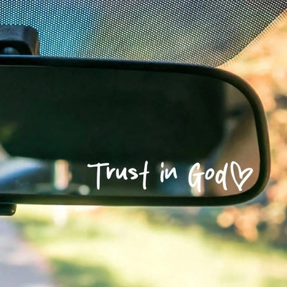 1PC Bible Church Mirror Stickers- Trust In God, Faith Hope For Love, Self-Adhesive Shiny Appearance, Teacher Religious Gifts, "Trust In God" With Heart Graphics- Christian Church Decorations For Chu