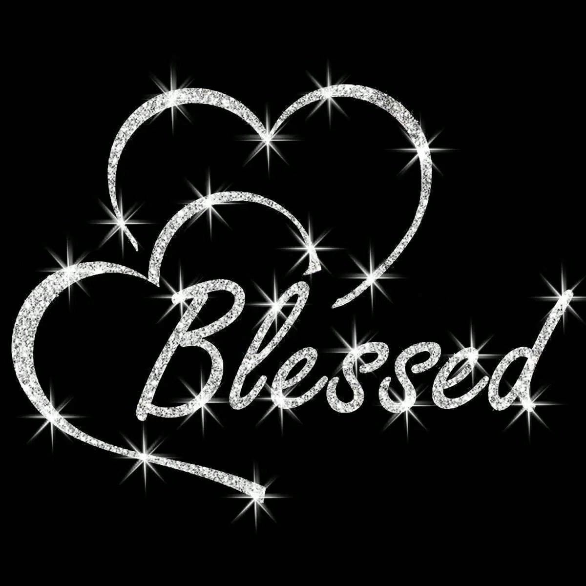 1pc Bling Blessed Heart Reflective Sticker. Waterproof Self-Adhesive Vinyl With Shiny Finish. Easy To Apply, Fits Cars, Luggage And Daily Items, Lovely Decor For Girls.