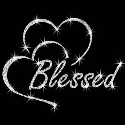 1pc Bling Blessed Heart Reflective Sticker. Waterproof Self-Adhesive Vinyl With Shiny Finish. Easy To Apply, Fits Cars, Luggage And Daily Items, Lovely Decor For Girls.