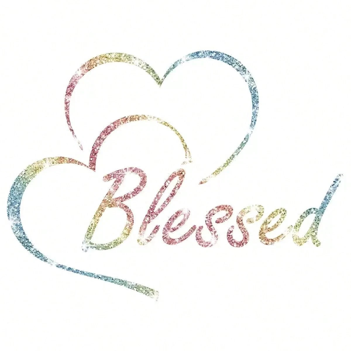 1pc Bling Blessed Heart Reflective Sticker. Waterproof Self-Adhesive Vinyl With Shiny Finish. Easy To Apply, Fits Cars, Luggage And Daily Items, Lovely Decor For Girls.
