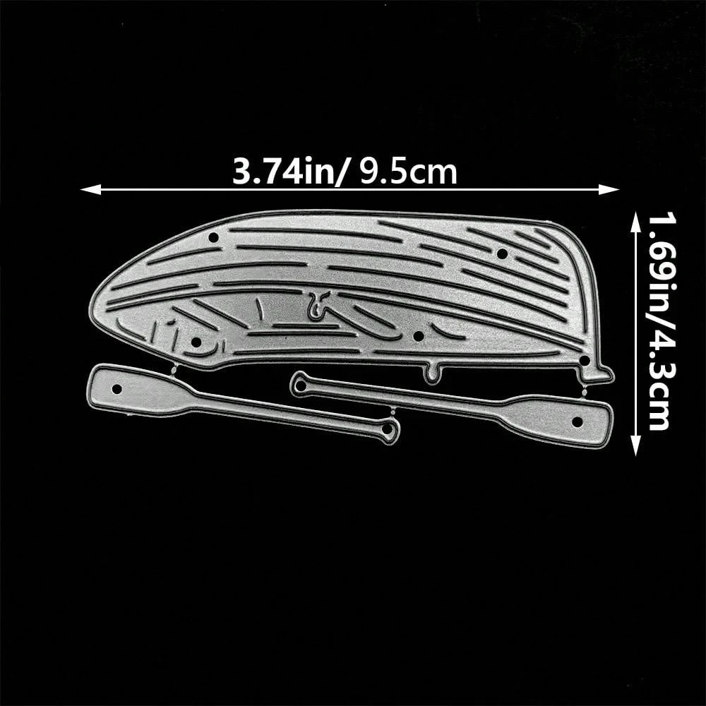 1pc Boat And Paddle Cutting Die, Boat And Paddle Die Cut, DIY Scrapbook Artist Metal Cutting Die Template, New Handmade Die, Suitable For Scrapbooking, Card Making, Embossing