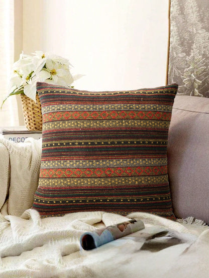 1pc Boho Style Throw Pillow Cover, 18in*18in, Modern Woven Home Decor Cushion Cover (Pillow Insert Not Included), For Sofa, Living Room, Bedroom