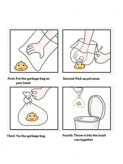 1pc Bone-Shaped Dog Waste Poop Scooper With 2 Rolls/30pcs Disposable Solid Color Dog Poop Bags, Portable Waste Bags For Outdoor Walking. (The Size Of The Bags Is 30x22cm When Opened.)