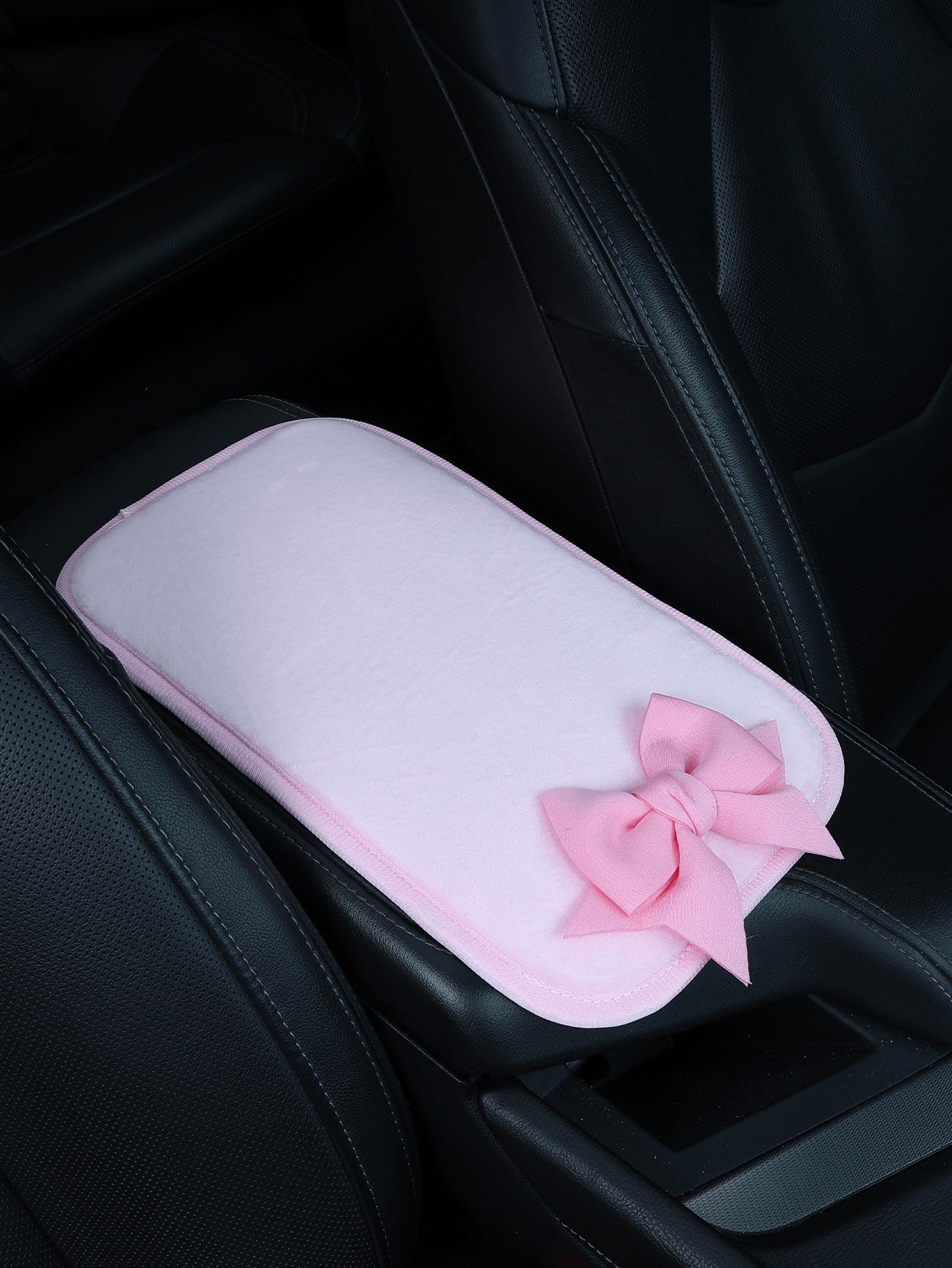 1pc Bowknot Decor Car Armrest Box Pad, Creative Non-Slip Center Console Seat Cover, Women's Car Accessories