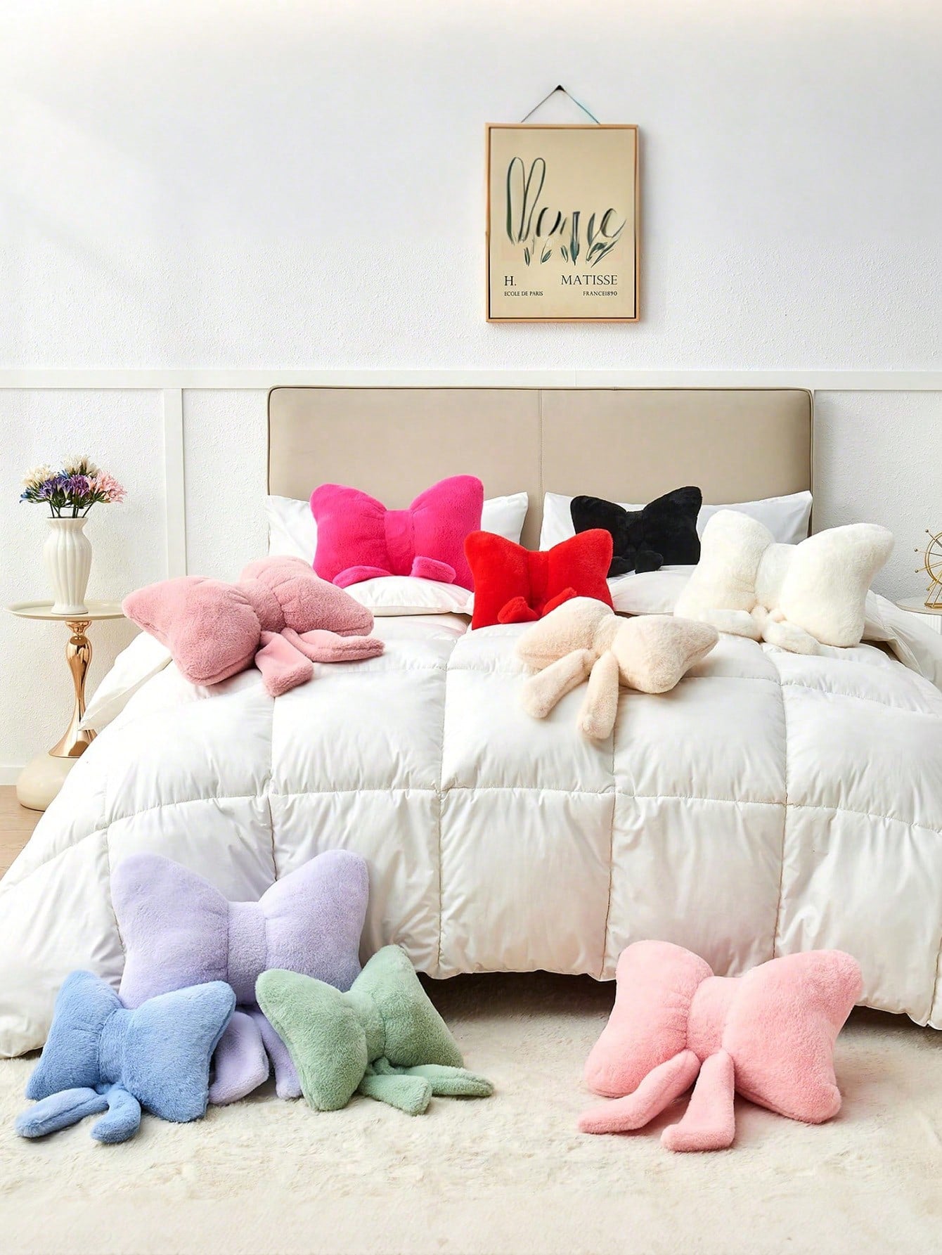 1pc Bowknot Home Decor Throw Pillow (Includes Pillow Insert), Soft And Comfortable All-Season Versatile Sofa Cushion Seat Pad, Suitable For Bedroom, Living Room, Sofa, Bed, Valentine's Day, Daily Gath