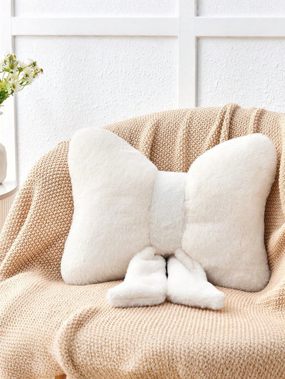 1pc Bowknot Home Decor Throw Pillow (Includes Pillow Insert), Soft And Comfortable All-Season Versatile Sofa Cushion Seat Pad, Suitable For Bedroom, Living Room, Sofa, Bed, Valentine's Day, Daily Gath