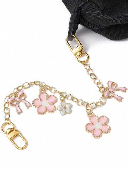 1pc Bowknot Pattern Handbag Chain Accessory, Pink Bowknot Pendant Handbag Extension Chain, Decorative And Replaceable Metal Bag Chain, Fashion Pendant, Beach Vacation Style, Bowknot Y2K Kawaii Keychai
