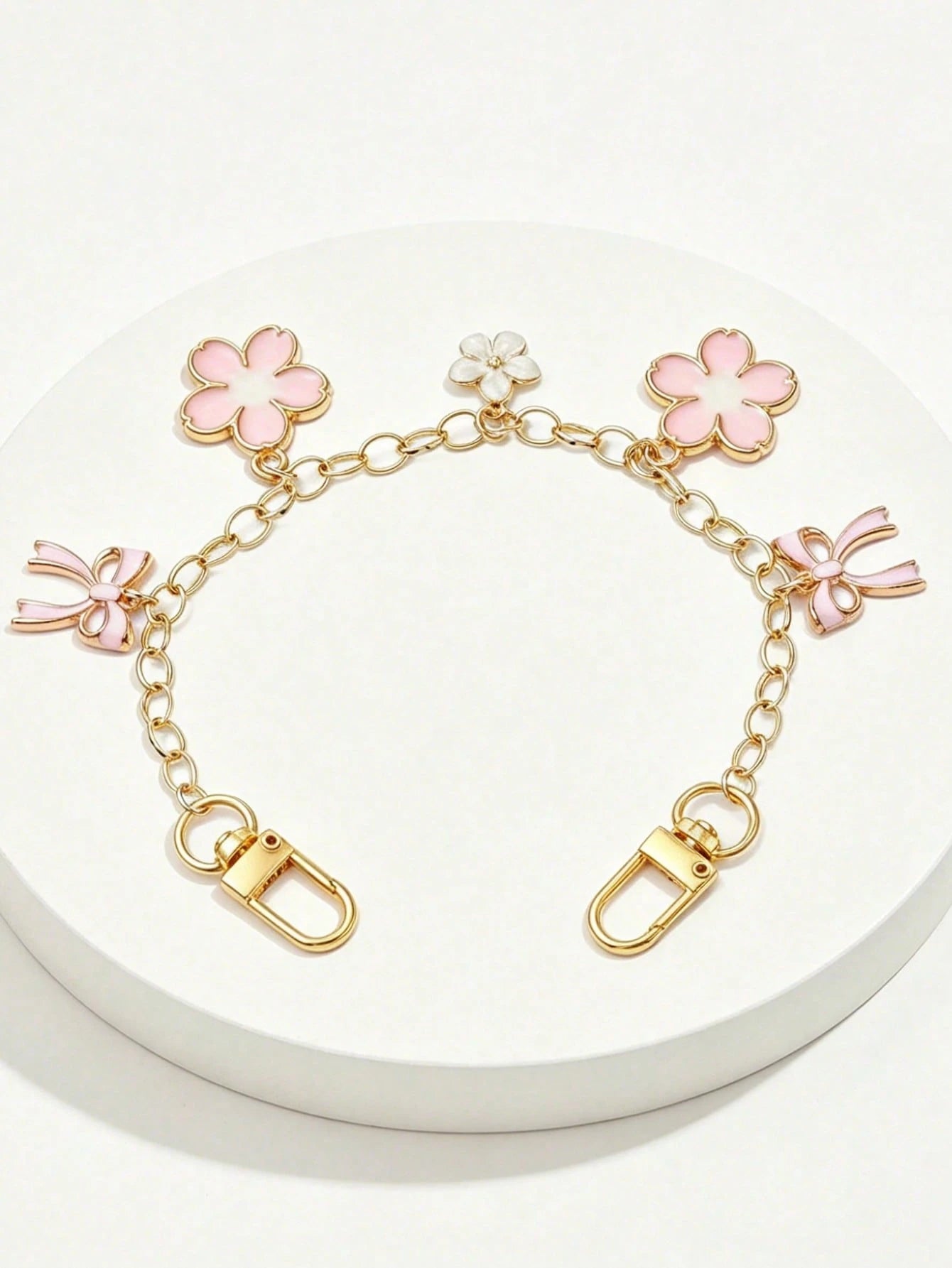 1pc Bowknot Pattern Handbag Chain Accessory, Pink Bowknot Pendant Handbag Extension Chain, Decorative And Replaceable Metal Bag Chain, Fashion Pendant, Beach Vacation Style, Bowknot Y2K Kawaii Keychai