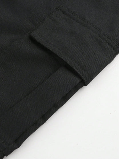 1pc Boys' Fashionable Street Style Casual Comfortable Versatile Durable Straight Leg Cargo Shorts With Large Pockets, Suitable For Commuting, School, Vacation And Daily Wear, Spring/Summer/Autumn