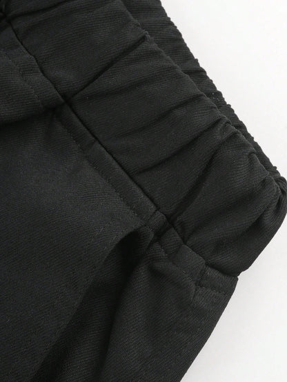 1pc Boys' Fashionable Street Style Casual Comfortable Versatile Durable Straight Leg Cargo Shorts With Large Pockets, Suitable For Commuting, School, Vacation And Daily Wear, Spring/Summer/Autumn
