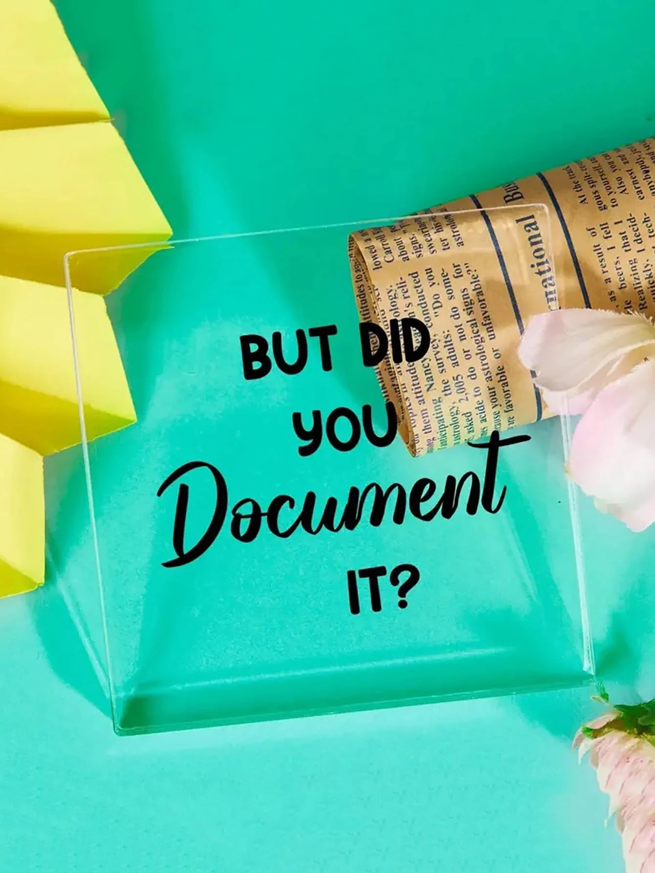 1pc "But Did You Write It Down?" Office Quote Acrylic Square Plaque - Funny Office Decor - Also Suitable For Home, Living Room, Bookshelf, Desk Decoration. Birthday Gift For Colleagues, Friends, Emplo