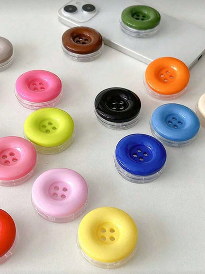 1pc Candy Color Button Air Cushion Phone Stand, Adhesive Retractable Slouchy Desktop Phone Holder, Collapsible Phone Stand