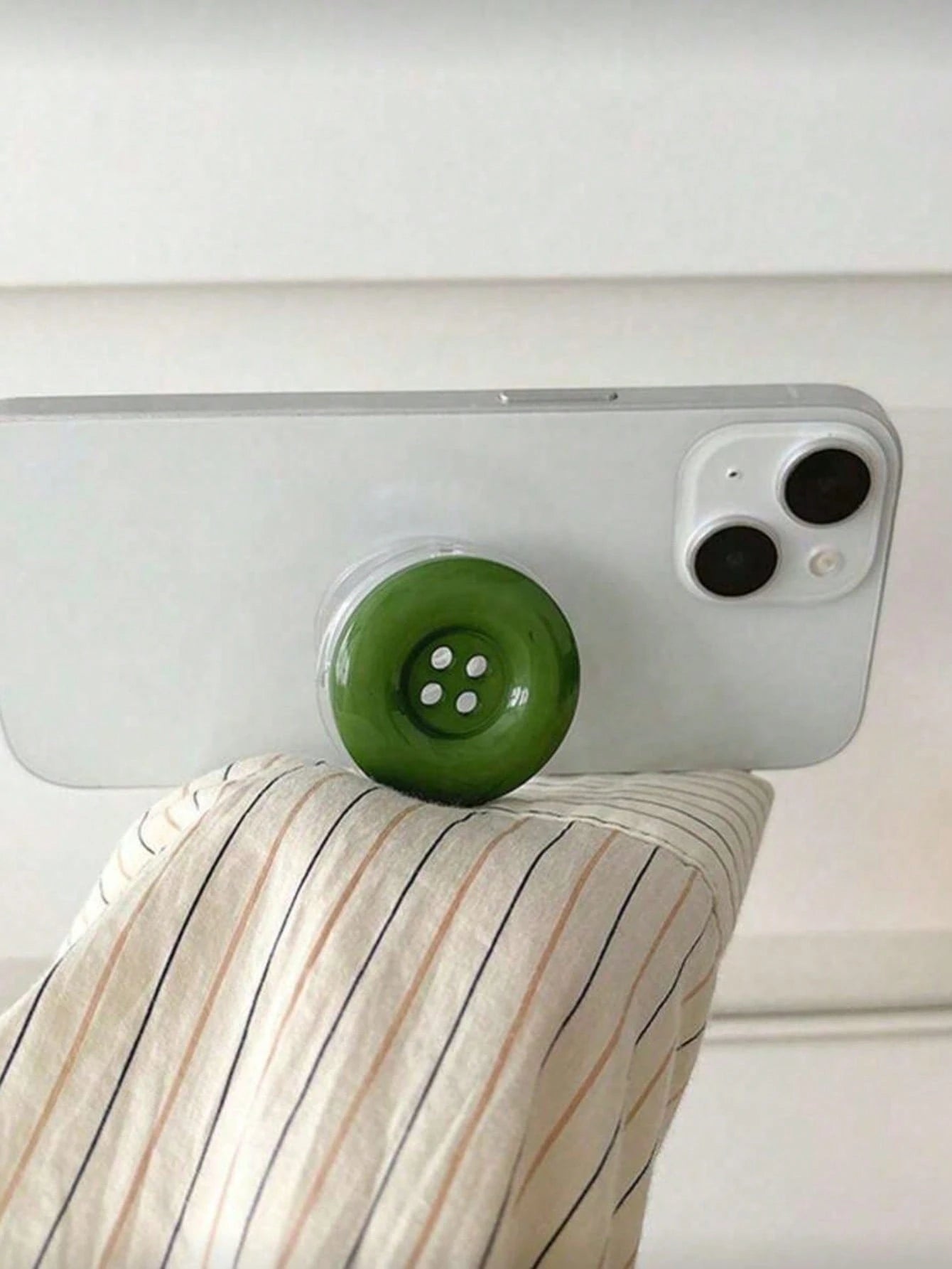 1pc Candy Color Button Air Cushion Phone Stand, Adhesive Retractable Slouchy Desktop Phone Holder, Collapsible Phone Stand