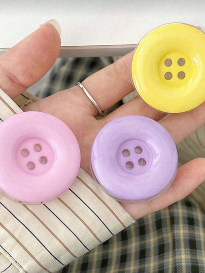1pc Candy Color Button Air Cushion Phone Stand, Adhesive Retractable Slouchy Desktop Phone Holder, Collapsible Phone Stand