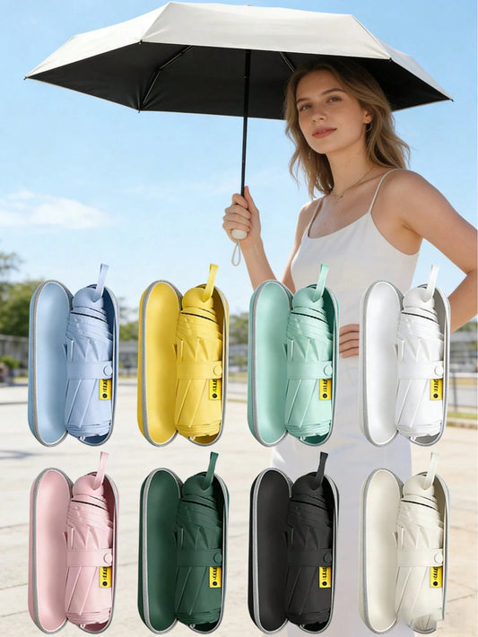 1pc Capsule Folding Umbrella, High-Quality Waterproof, Sunshade, Anti-UV, Foldable Umbrella