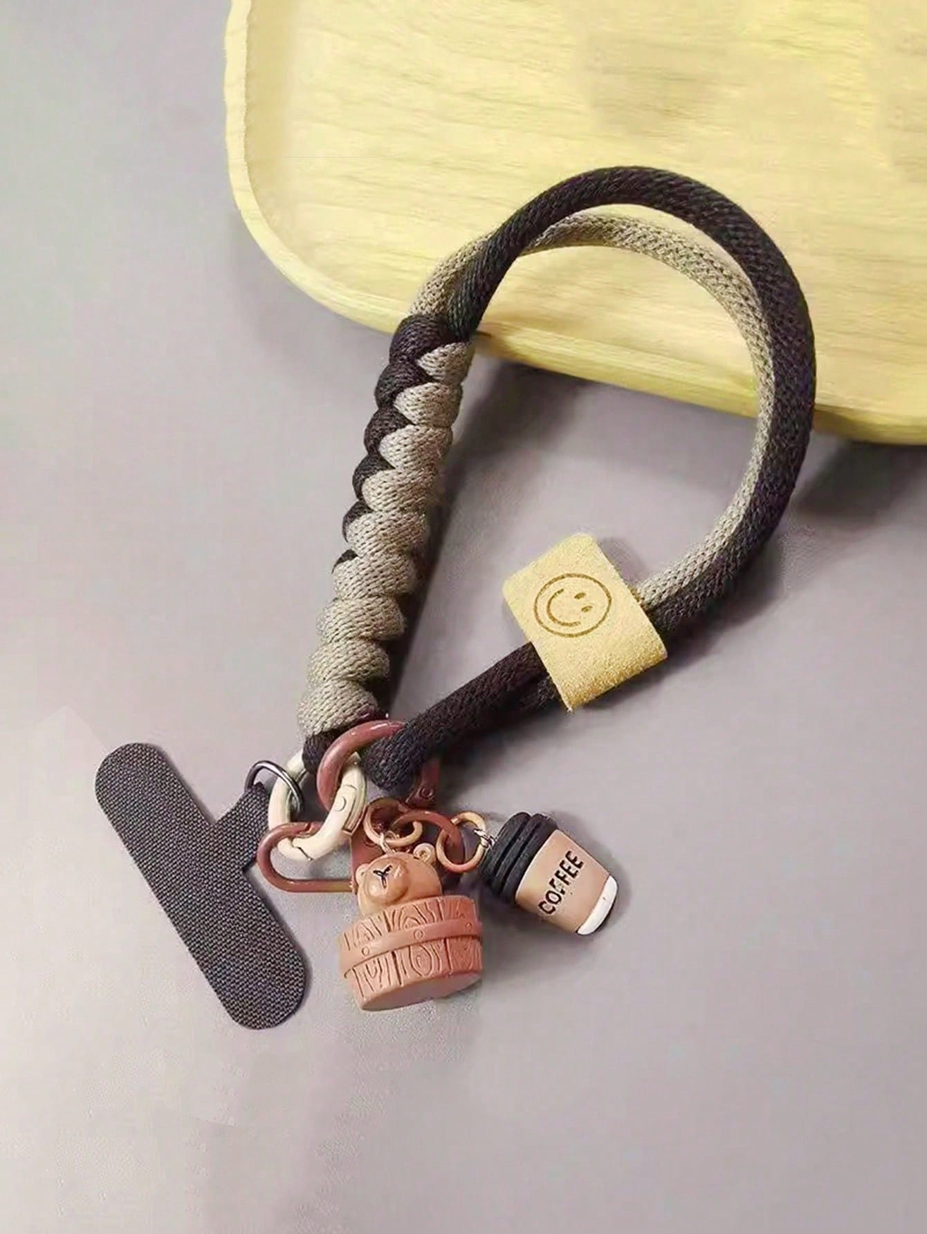1pc Capybara Pendant Phone Lanyard Wrist Strap, Cartoon Cute Braided Rope For Outdoor Travel Climbing, Anti-Lost Anti-Theft Phone Holder Strap With Clip Compatible With Android And Most Smartphone,Gif