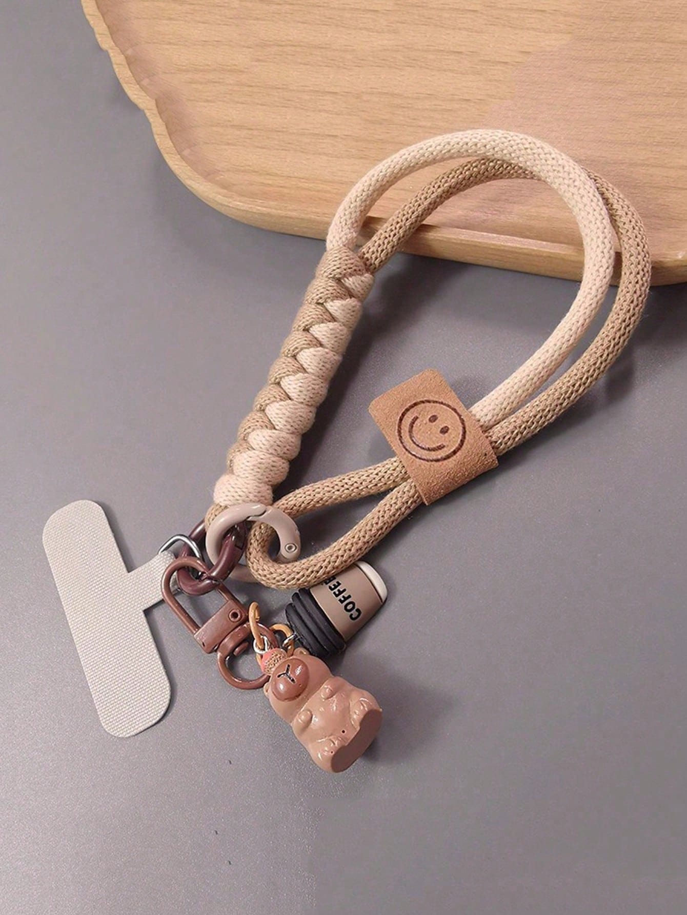 1pc Capybara Pendant Phone Lanyard Wrist Strap, Cartoon Cute Braided Rope For Outdoor Travel Climbing, Anti-Lost Anti-Theft Phone Holder Strap With Clip Compatible With Android And Most Smartphone,Gif