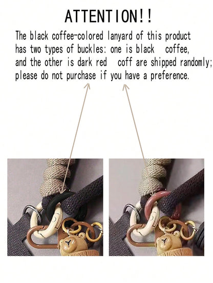 1pc Capybara Pendant Phone Lanyard Wrist Strap, Cartoon Cute Braided Rope For Outdoor Travel Climbing, Anti-Lost Anti-Theft Phone Holder Strap With Clip Compatible With Android And Most Smartphone,Gif