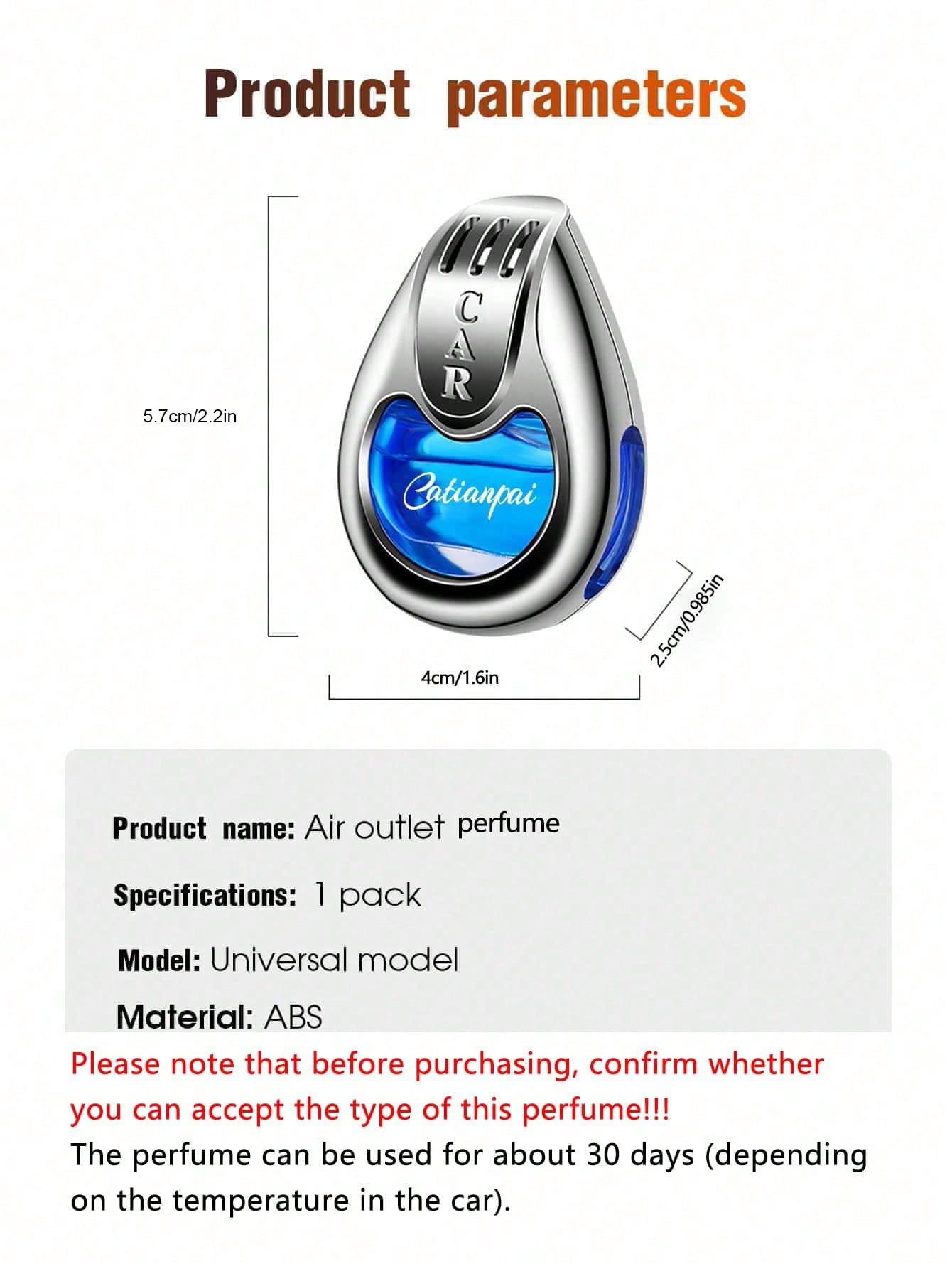 1pc Car Air Freshener Aromatherapy Diffuser Creative Air Vent Fragrance Dispenser Long-Lasting Pendant Fragrance For Car Interior Smell