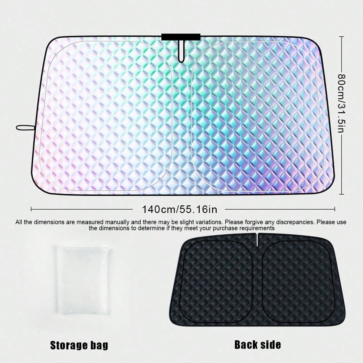 1pc Car Front Windshield Sun Shade, Heat Insulating Sun Curtain, Laser Light-Blocking Sunshade For Car Interior