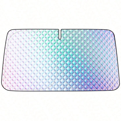 1pc Car Front Windshield Sun Shade, Heat Insulating Sun Curtain, Laser Light-Blocking Sunshade For Car Interior
