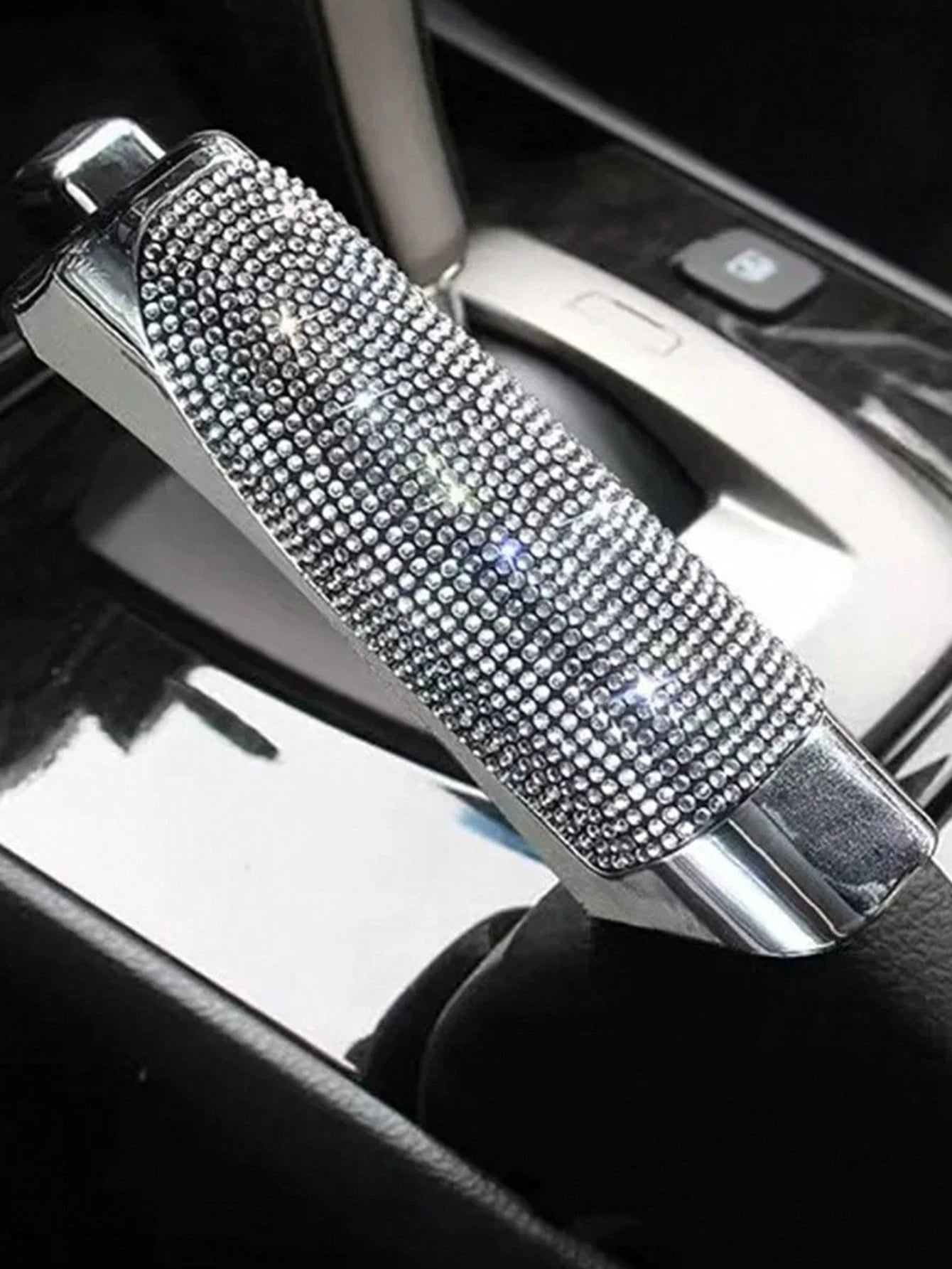 1pc Car Installed Diamond Inlaid Handbrake Cover, Car Interior, Universal Handbrake Protector, Handbrake Cover, Lever Cap Modification (Note The Size, Not Suitable For All Vehicle Models)