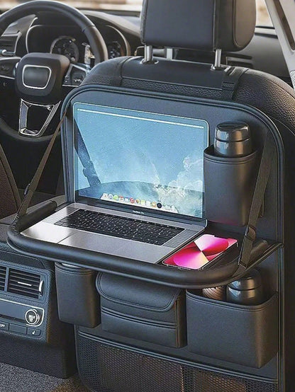 1pc Car Seat Back Storage Organizer Rack, Foldable Tray- Multifunctional Car Storage Box, Large Capacity Organizer Bag, Adjustable Straps, Easy Installation, Extendable Bottom, Various Storage Option