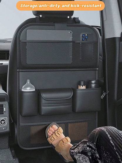 1pc Car Seat Back Storage Organizer Rack, Foldable Tray- Multifunctional Car Storage Box, Large Capacity Organizer Bag, Adjustable Straps, Easy Installation, Extendable Bottom, Various Storage Option
